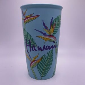 Starbucks Hawaii Bird Of Paradise Blue Ceramic Mug And Purple Lid 12oz, 2017
